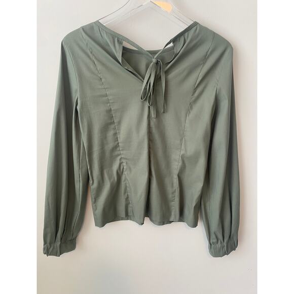 CLUB MONACO TIE NECK BALLOON SLEEVE TOP NWT SIZE 0 - Picture 3 of 8